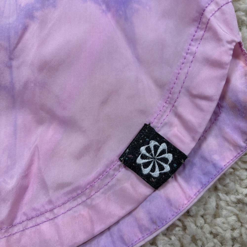 Nike Trail Running Shorts Womens Small Purple Pink Tie Dye Marble Athletic 3in - Picture 2 of 13